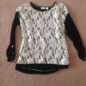 Cato Girls Black & Lace Sweatshirt XL